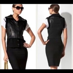 BCBGMaxAzria leather and wool vest (c)